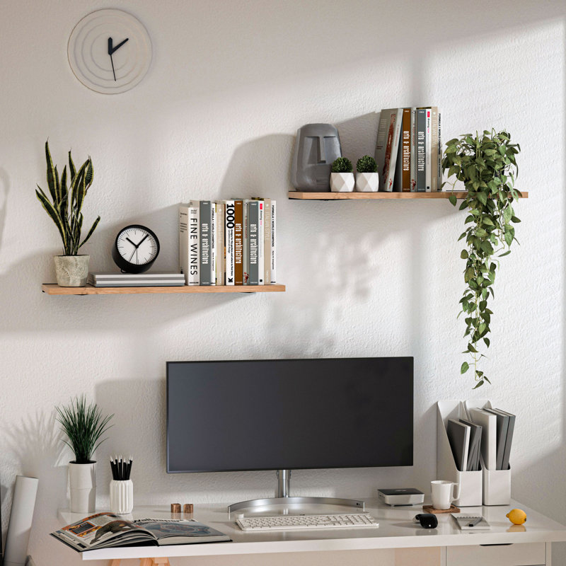 Ensemble de 2 tablettes flottantes en bois