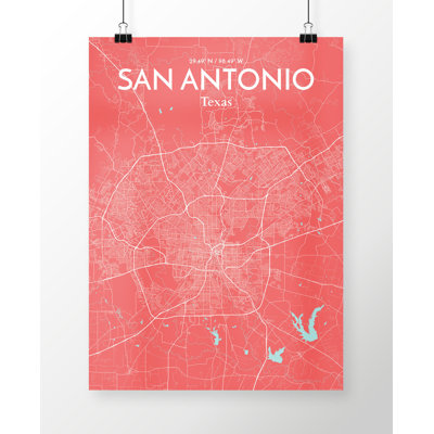 San Antonio City Map - Unframed Print