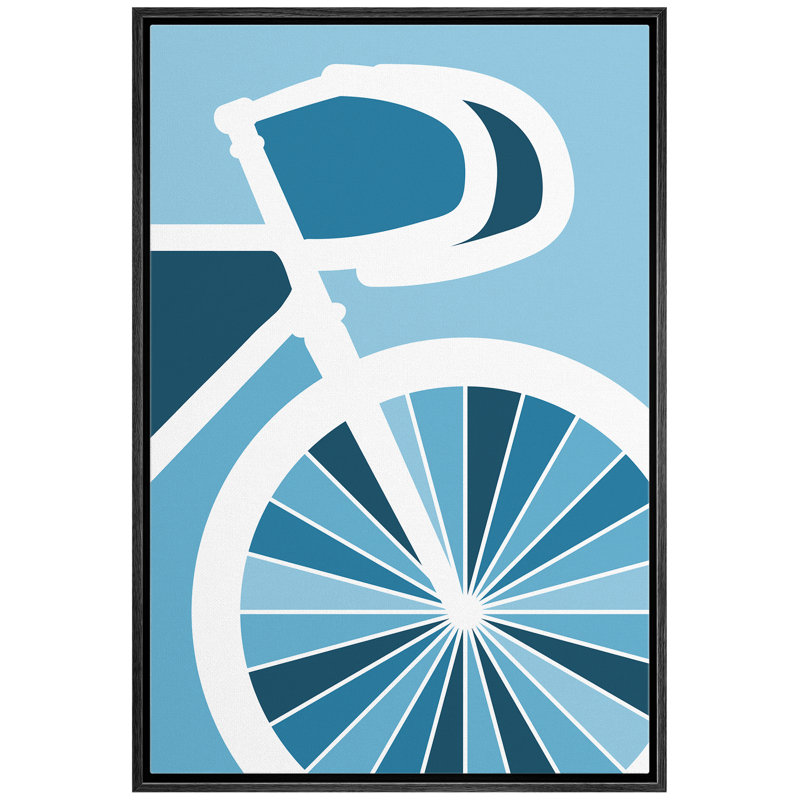 «Vélo Composé par des formes abstraites - cadre flottant», impression sur toile, Cadre noir, H 24 po x l 16 po x P 1,5 po