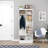 Freestanding Narrow Coat Rack With Adjustable Shelf And 3 Hooks For Entryway Organization And Storage