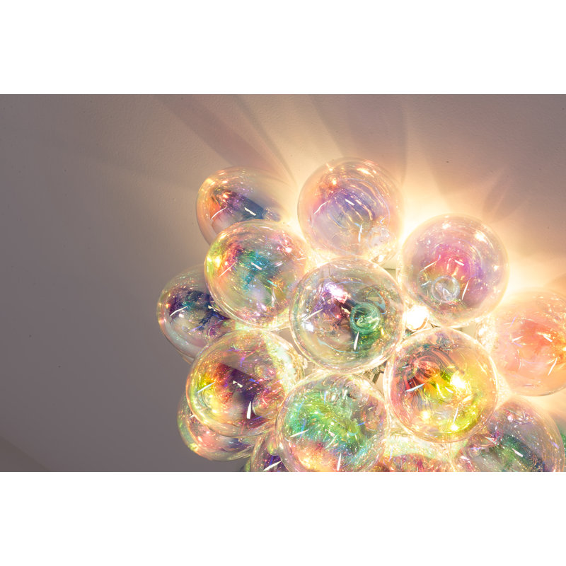 Abdurrahman Glass Semi Flush Mount, Iridescent