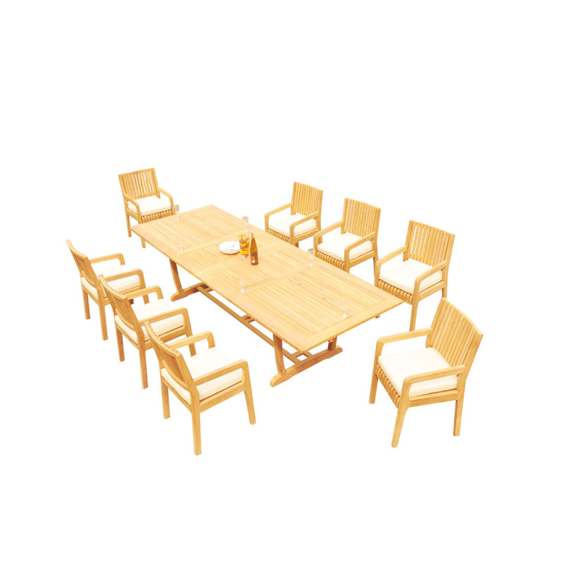 Maldives Outdoor 9 - Piece Teak Dining Set