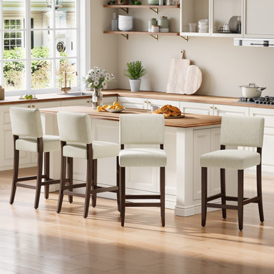Chorro Upholstered Bar Stool with Solid Wood Frame
