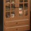 Nut-brown+Black Manufactured Wood+Glass Sideboard-993633052