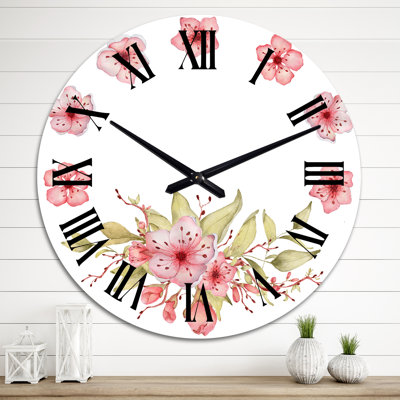 Sakura Blossom Petal Wreath - Traditional Wall Clock