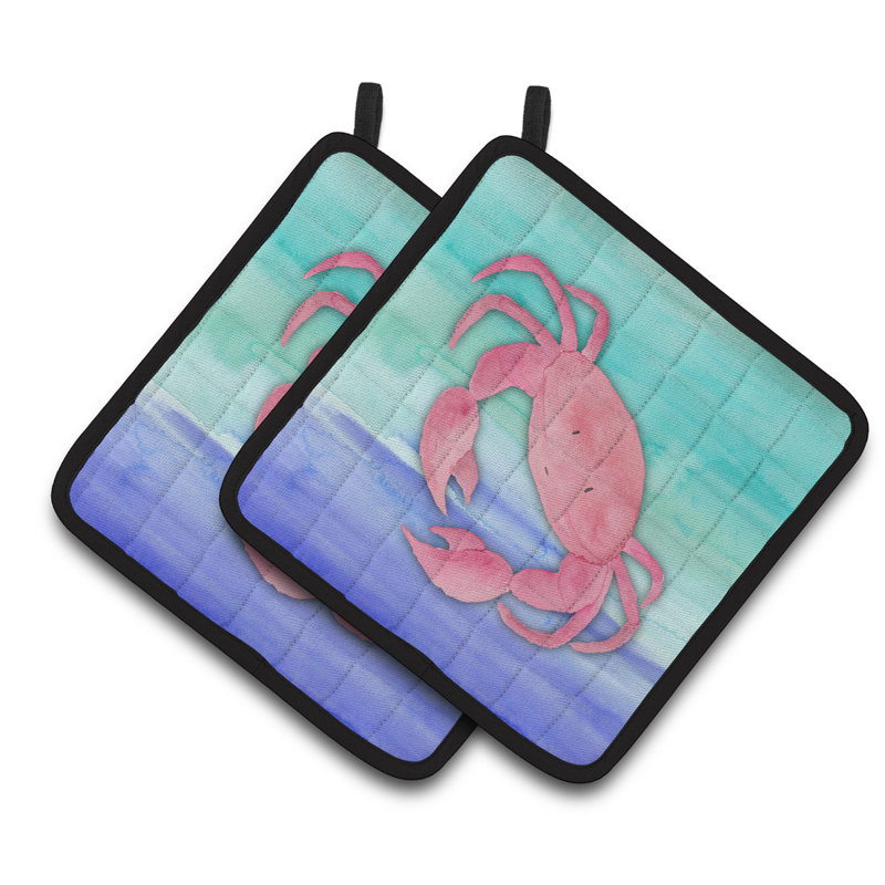 Cuisinier poignée aquarelle crabe caroline