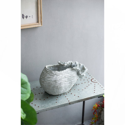 Jardinière en ciment 14,2 x 7,9 x 7,9 po, intérieur / extérieur