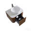Meuble-lavabo 24 po avec lavabo, armoire murale en noyer avec porte-serviettes gratuit, lavabo simple en céramique blanche, sans drain et robinet, pré-assemblé-634737738-634737741