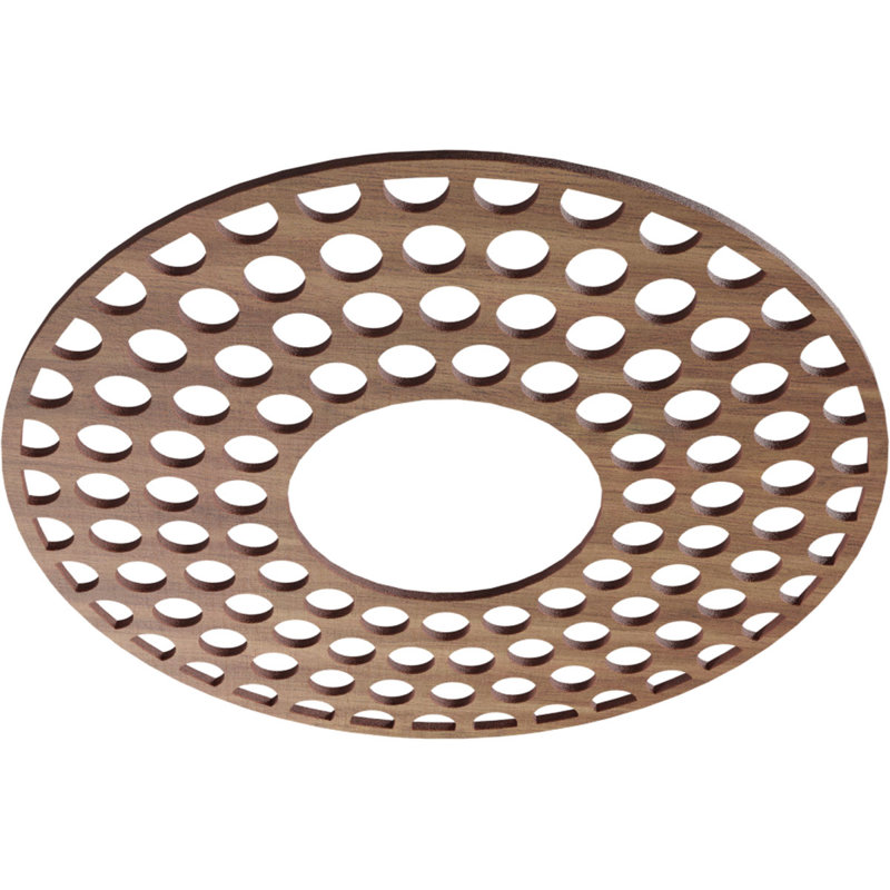 Médaillon de plafond en bois d'aulne 18 po x 6 1/2 po x P 6 po, Noyer, H 18 po x l 18 po x P 0,38 po