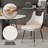 Modern Swivel Upholstered Dining Chair with PU Leather Seat & Metal Legs -1078038095