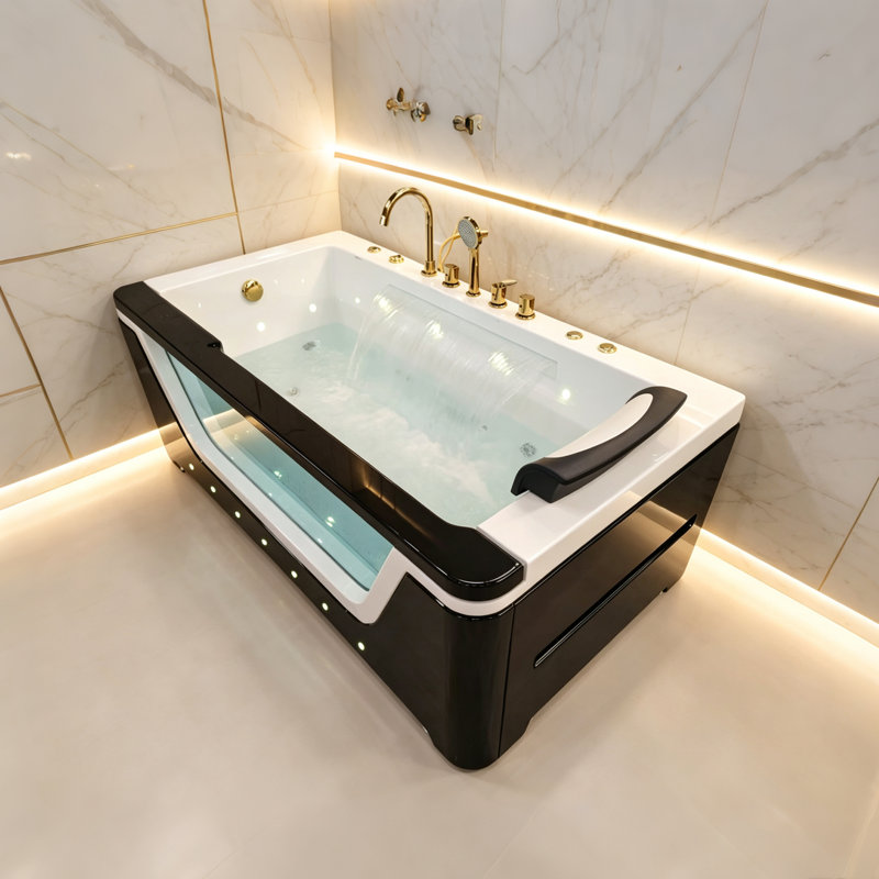 35.43 " W Alcove / Tile in Whirlpool Acrylic Bathtub