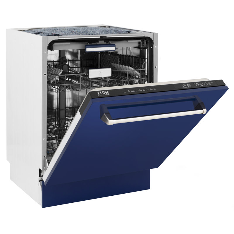 ZLINE 24" Tallac Series 3rd Rack Tall Tub Dishwasher with Stainless Steel Tub, 51dBa, Blue Gloss