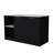 Large Black And Kitchen Island With Dual Double-Door Cabinets For Extra Storage Grey Open Shelves