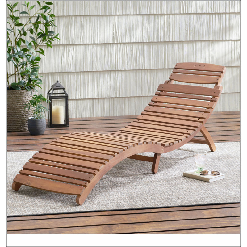 LAHAINA WOOD FOLDABLE CHAISE LOUNGE, Brown