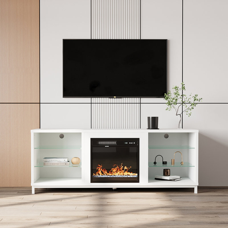 Latitude Run 164cm W TV Stand with Fireplace