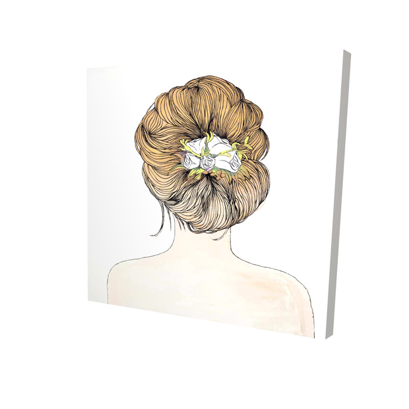Dame avec des fleurs dans une toile beige | Décoration intérieure
