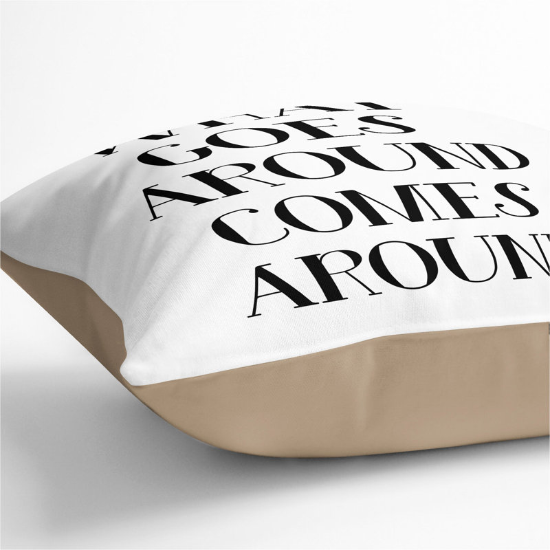 What Goes Around Scatter Cushion, Stone, 55cm H x 55cm W x 20cm D