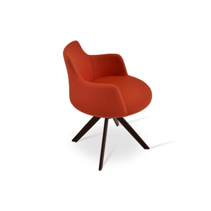Fauteuil en laine Dervish, Noyer, Orange
