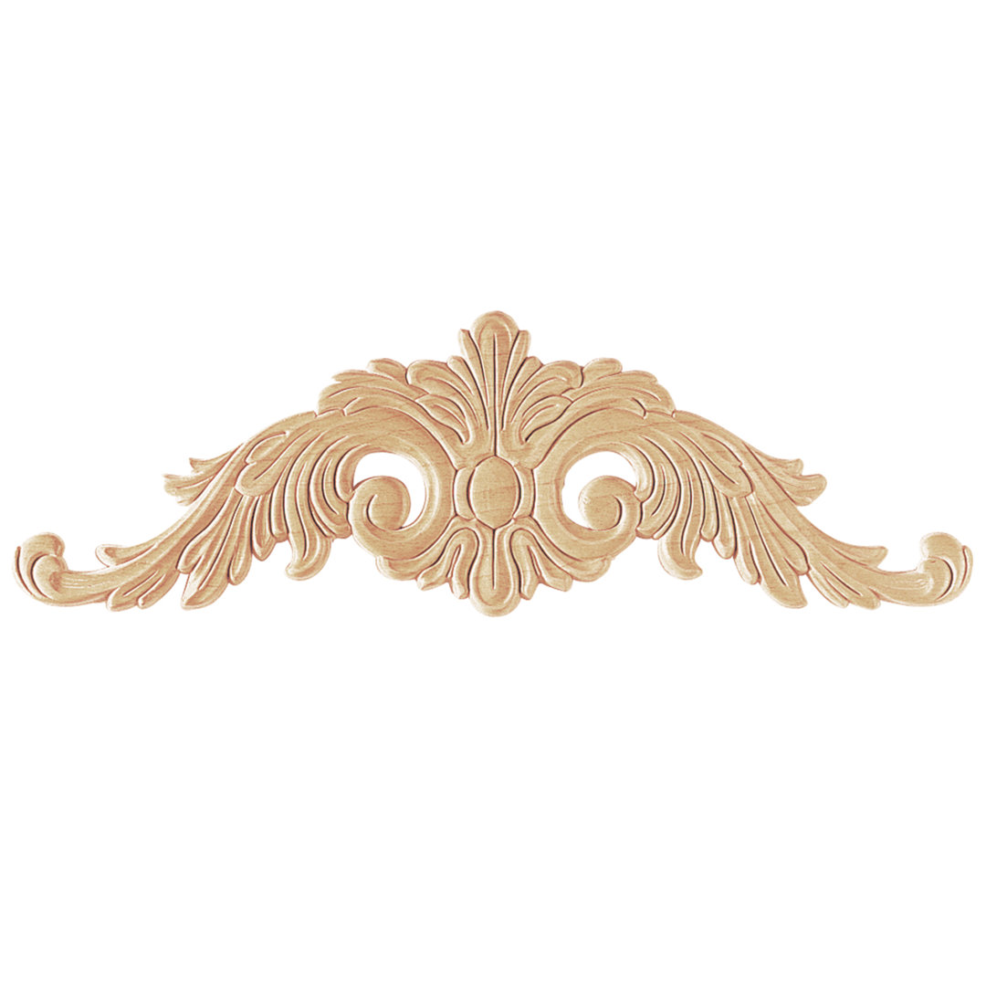 7.69'' H x 23.63'' W x 0.29'' D Wood Onlay Scroll Ornamental Mouldings