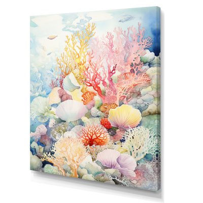 " Pastel Colors Watercolor Corals III "