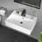 24''L x 16''W Ceramic Wall Mount Bathroom Sink with Overflow and Faucet Hole