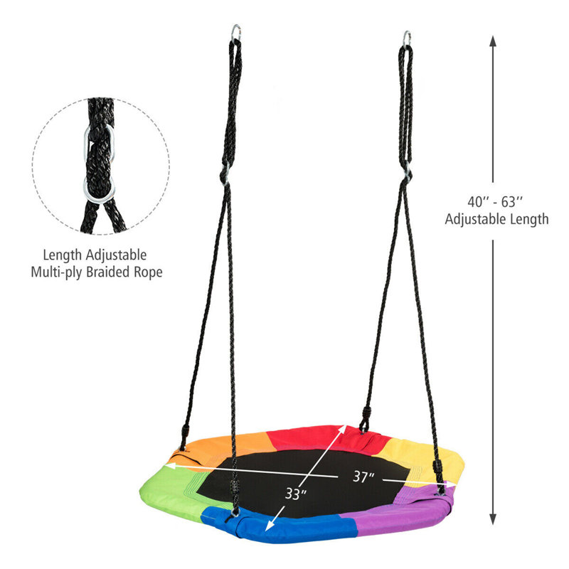 Gymax Metal Swing Set with 1 Swing(s), Multicolor