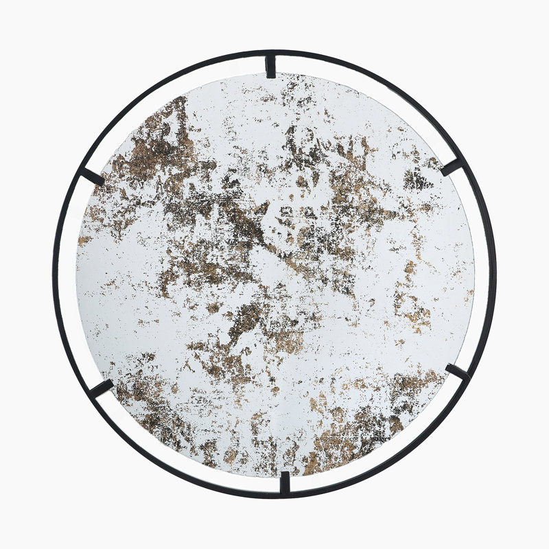 Iron Frame Vertical Round Mirror