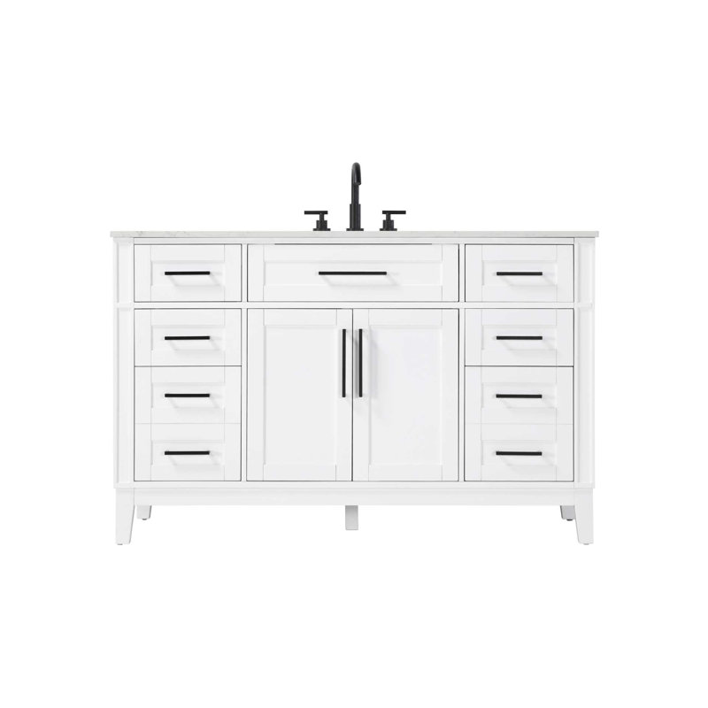 Meuble-lavabo simple 54 po blanc, Blanc, 54"