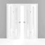 Portes coulissantes doubles pour garde-robe coulissante | Planum 0660 peint en blanc avec verre givré-87390027