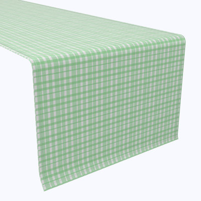 Table Runner, 100% Cotton, 16X108", Vintage Green Check