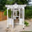 Backyard Discovery Bellerose 9' x 6' White Cedar Wood and Polycarbonate Walk-In Outdoor Greenhouse Kit with Pergola