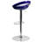 Contemporary Plastic Adjustable Height Barstool with Rounded Cutout Back and Chrome Base-969223437