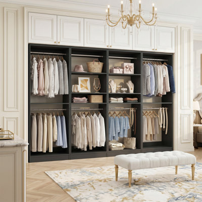 Seward  Wood Closet System With Hanging Rods