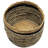 Set Of 3 Tan And Black Striped Seagrass Storage Baskets With Braided Trim 17"