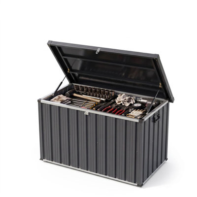 30 Inch Rolling Truck Bed Tool Box, Galvanized Steel Weather Resistant Wheeled Chest with Side Handles - Gray, 15x15x30in