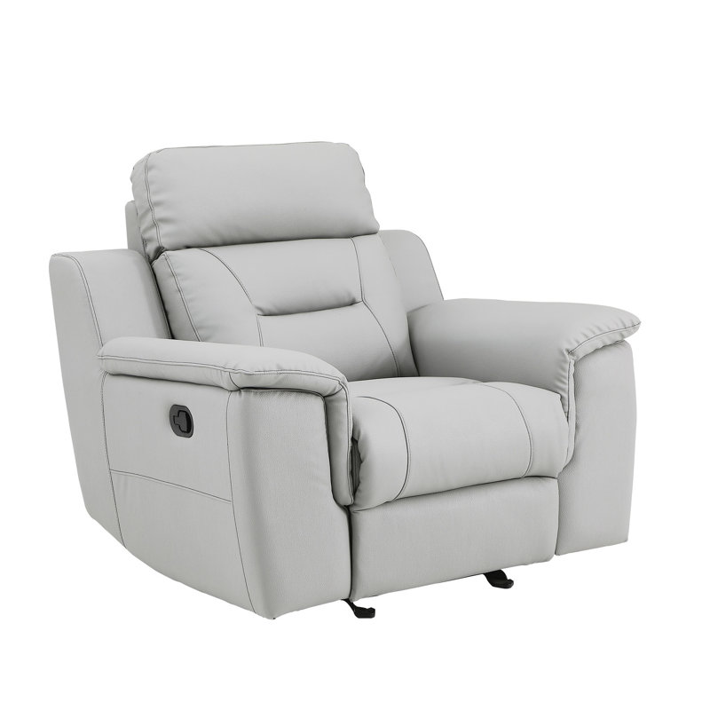 Fauteuil inclinable en cuir gris avec support lombaire et coins renforcés avec base en acier inoxydable - Poids du colis: 164,84 lb