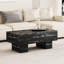 Table basse moderne et simple à texture de marbre noir, 43,3 po x 21,6 po 17,2 po, pratique pour la vie quotidienne-256107482-256107485