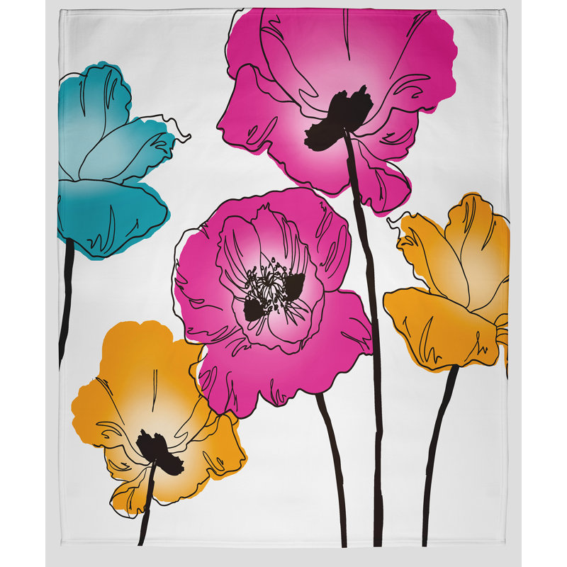 Couverture polaire Flora and Fauna, L 50 po x L 60 po, Rose