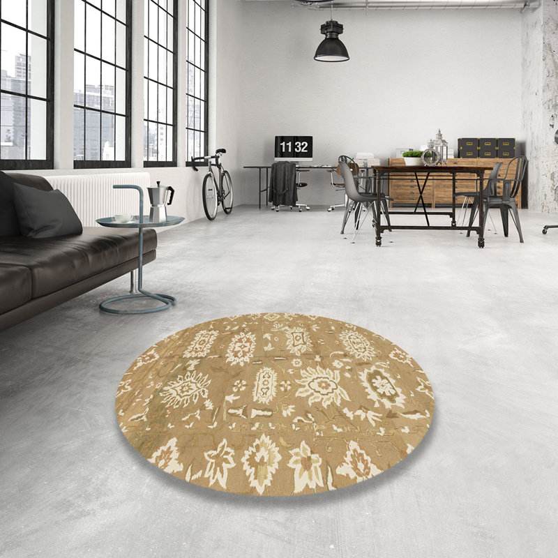 Tapis décoratif multicolore à motif abstrait, Rond 4 pi