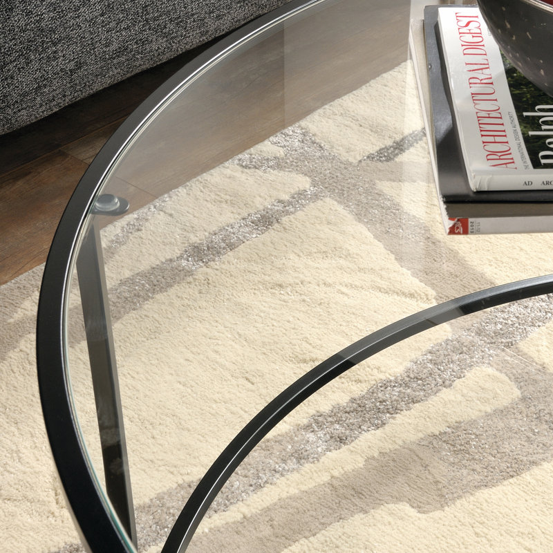 Table Console Avec Dessus En Verre Transparent 98x35x81cm