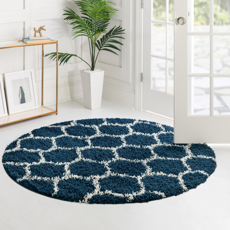 Geometric Indoor Rug, Round 5'3"