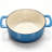 Cast iron 6QT cooking pot - Gradient blue - Includes two silicone gloves - Enamel pot