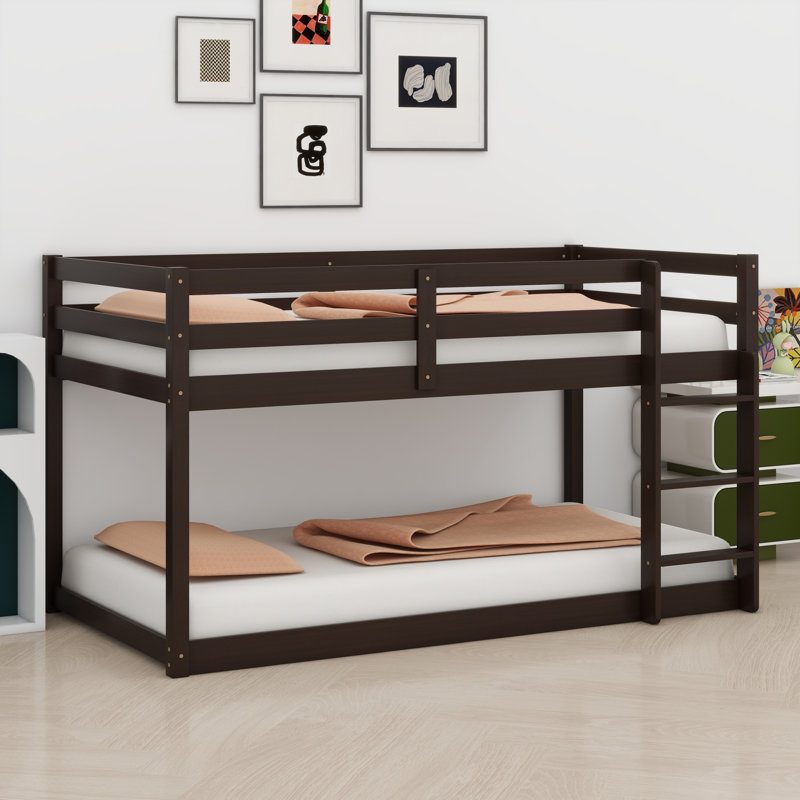 Floor Bunk Bed With Ladder, Espresso