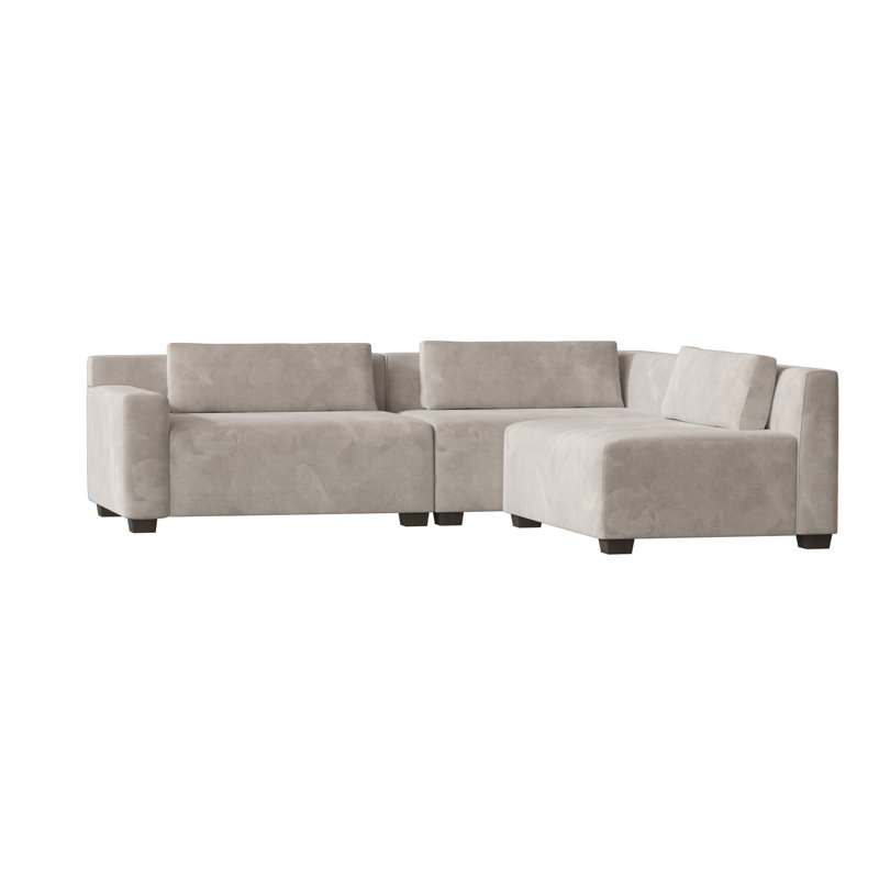 Alisa Chaise Sectional, Sachi Wheatgrass, Brown Mahogany