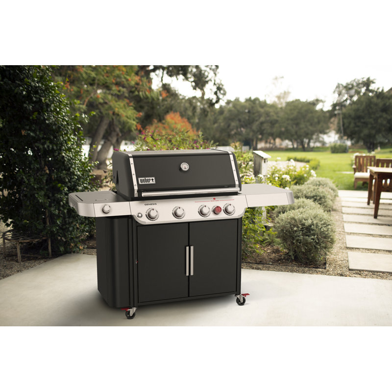 Weber Genesis Prem 435 Gas Grill, 4 Burner, Black, Liquid Propane