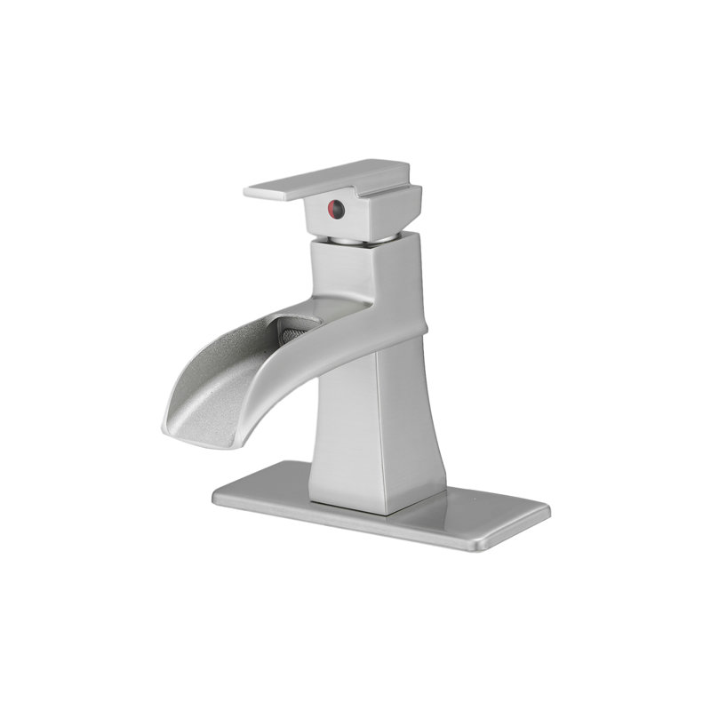 Waterfall Single-Hole Single-Handle Bathroom Faucet, Brushed Nickel
