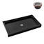 Base de douche 60 po x 36 po Alcove en acrylique noir brillant avec bonde centrale, bonde incluse-115186223