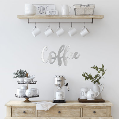 Art mural en métal café - décor de cuisine amateur de café - enseigne murale rustique café - tasse en espresso, silhouette - sculpture industrielle moderne en métal - décoration de bar à café - pièce d'art élégante