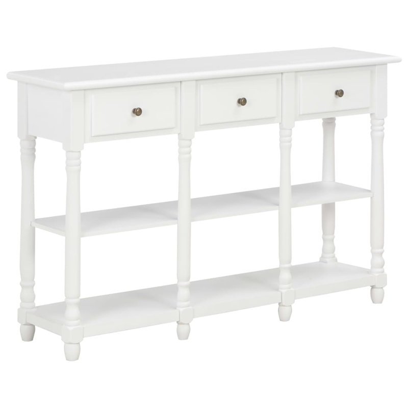 Khoury Console Table, 76cm H x 110cm W x 30cm D, White, White