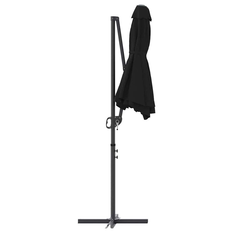 Umbrella Polyester and Aluminium Outdoor Parasol Garden Shade Terrace, Black